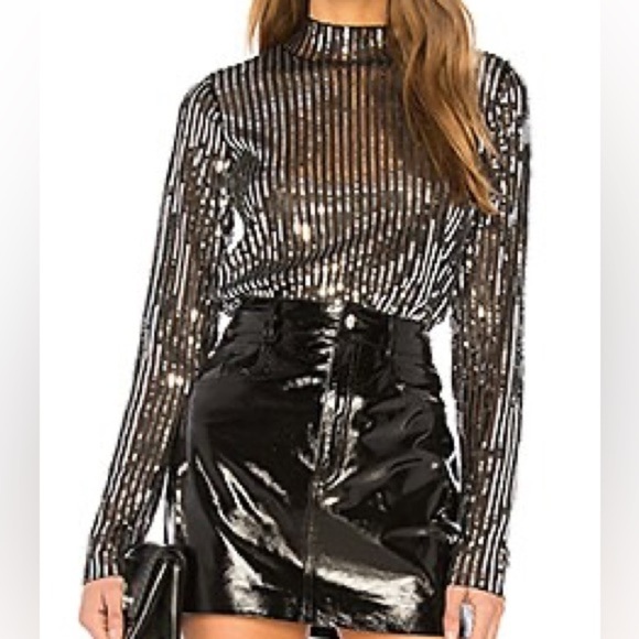 Tanya Taylor Tops - Rare Tanya Taylor Grace Sequin Mockneck Top